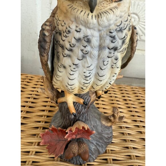 Vintage 70's Lenox Bisque Porcelain Great Horned Owl Figurine 8" - Picture 10 of 12